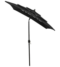 Sonnenschirm mit Aluminium-Mast 3-lagig Schwarz 2x2 m