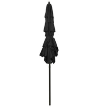 Sonnenschirm mit Aluminium-Mast 3-lagig Schwarz 2x2 m