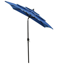 Sonnenschirm mit Aluminium-Mast 3-lagig Azurblau 2x2 m