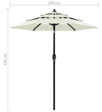Sonnenschirm mit Aluminium-Mast 3-lagig Sandfarbe 2 m