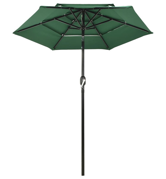 Sonnenschirm mit Aluminium-Mast 3-lagig Grün 2 m