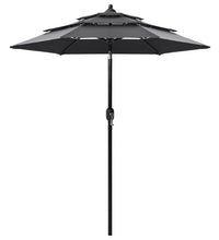 Sonnenschirm mit Aluminium-Mast 3-lagig Anthrazit 2 m