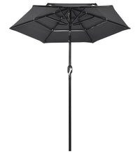 Sonnenschirm mit Aluminium-Mast 3-lagig Anthrazit 2 m