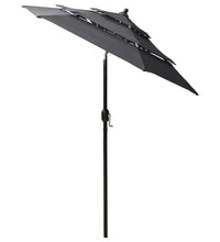 Sonnenschirm mit Aluminium-Mast 3-lagig Anthrazit 2 m