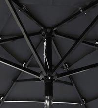 Sonnenschirm mit Aluminium-Mast 3-lagig Anthrazit 2 m
