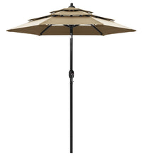 Sonnenschirm mit Aluminium-Mast 3-lagig Taupe 2 m