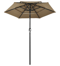 Sonnenschirm mit Aluminium-Mast 3-lagig Taupe 2 m