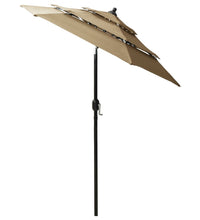 Sonnenschirm mit Aluminium-Mast 3-lagig Taupe 2 m