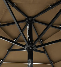 Sonnenschirm mit Aluminium-Mast 3-lagig Taupe 2 m