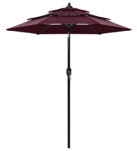 Sonnenschirm mit Aluminium-Mast 3-lagig Bordeauxrot 2 m