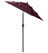 Sonnenschirm mit Aluminium-Mast 3-lagig Bordeauxrot 2 m