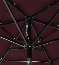 Sonnenschirm mit Aluminium-Mast 3-lagig Bordeauxrot 2 m