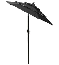 Sonnenschirm mit Aluminium-Mast 3-lagig Schwarz 2 m