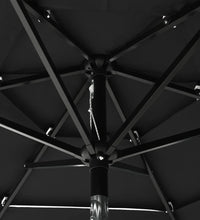 Sonnenschirm mit Aluminium-Mast 3-lagig Schwarz 2 m