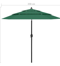 Sonnenschirm mit Aluminium-Mast 3-lagig Grün 2,5 m