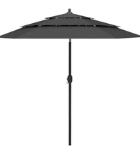 Sonnenschirm mit Aluminium-Mast 3-lagig Anthrazit 2,5 m