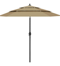 Sonnenschirm mit Aluminium-Mast 3-lagig Taupe 2,5 m