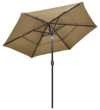 Sonnenschirm mit Aluminium-Mast 3-lagig Taupe 2,5 m