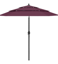 Sonnenschirm mit Aluminium-Mast 3-lagig Bordeauxrot 2,5 m