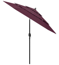 Sonnenschirm mit Aluminium-Mast 3-lagig Bordeauxrot 2,5 m