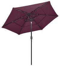 Sonnenschirm mit Aluminium-Mast 3-lagig Bordeauxrot 2,5 m