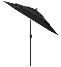 Sonnenschirm mit Aluminium-Mast 3-lagig Schwarz 2,5 m