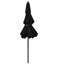 Sonnenschirm mit Aluminium-Mast 3-lagig Schwarz 2,5 m