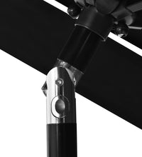 Sonnenschirm mit Aluminium-Mast 3-lagig Schwarz 2,5 m