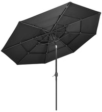 Sonnenschirm mit Aluminium-Mast 3-lagig Anthrazit 3 m