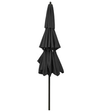 Sonnenschirm mit Aluminium-Mast 3-lagig Anthrazit 3 m