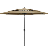 Sonnenschirm mit Aluminium-Mast 3-lagig Taupe 3 m