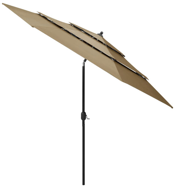 Sonnenschirm mit Aluminium-Mast 3-lagig Taupe 3 m