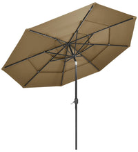 Sonnenschirm mit Aluminium-Mast 3-lagig Taupe 3 m