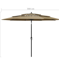 Sonnenschirm mit Aluminium-Mast 3-lagig Taupe 3 m