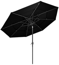 Sonnenschirm mit Aluminium-Mast 3-lagig Schwarz 3 m