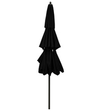 Sonnenschirm mit Aluminium-Mast 3-lagig Schwarz 3 m