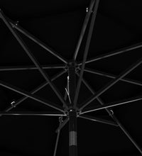 Sonnenschirm mit Aluminium-Mast 3-lagig Schwarz 3 m