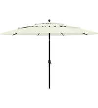 Sonnenschirm mit Aluminium-Mast 3-lagig Sandfarbe 3,5 m