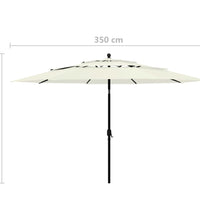 Sonnenschirm mit Aluminium-Mast 3-lagig Sandfarbe 3,5 m