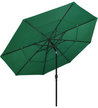 Sonnenschirm mit Aluminium-Mast 3-lagig Grün 3,5 m
