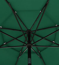 Sonnenschirm mit Aluminium-Mast 3-lagig Grün 3,5 m