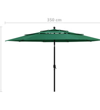 Sonnenschirm mit Aluminium-Mast 3-lagig Grün 3,5 m