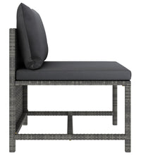 Modulares Mittelsofa mit Kissen Grau Poly Rattan