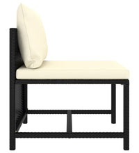 Modular-Mittelsofa mit Kissen Schwarz Poly Rattan
