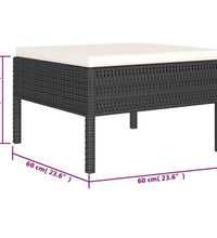 6-tlg. Garten-Lounge-Set mit Auflagen Poly Rattan Schwarz