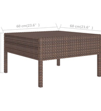 9-tlg. Garten-Lounge-Set mit Auflagen Poly Rattan Braun