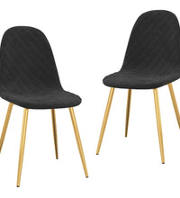 Esszimmerstühle 2 Stk. Schwarz Samt