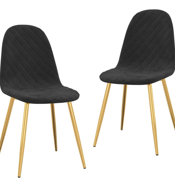 Esszimmerstühle 2 Stk. Schwarz Samt