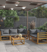 6-tlg. Garten-Lounge-Set mit Auflagen Massivholz Akazie