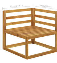 5-tlg. Garten-Lounge-Set mit Auflagen Creme Massivholz Akazie